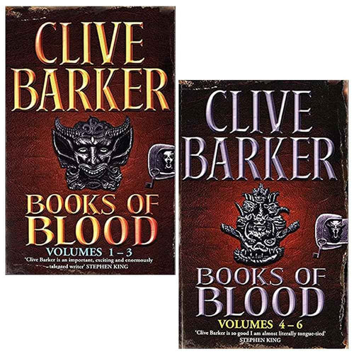 Clive Barker Books of Blood Omnibus Series 2 paperback collection set, featuring dark horror stories in a black cover design.