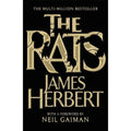 James Herbert novel "Rats" book cover featuring dark, ominous artwork with a rat silhouette and eerie background.