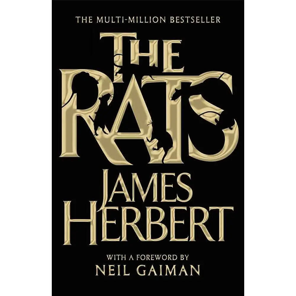 James Herbert novel "Rats" book cover featuring dark, ominous artwork with a rat silhouette and eerie background.
