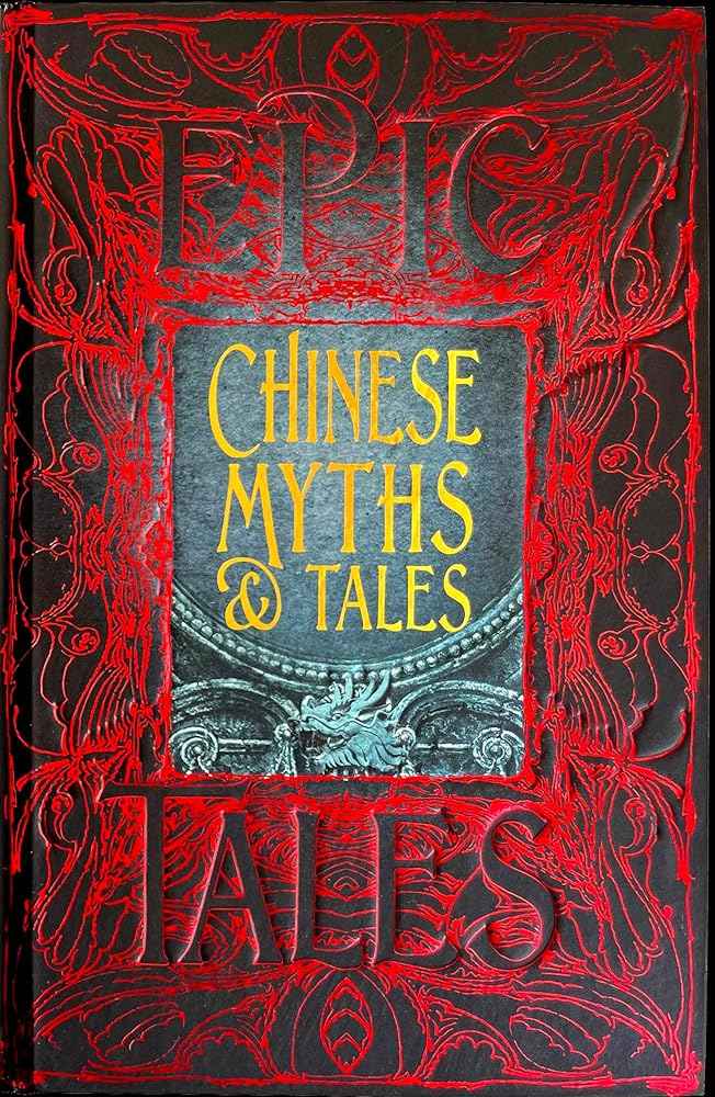 Hardback of Chinese Myths & Tales by Davide Latini, featuring traditional Chinese artwork on the cover.