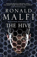 Cover image of "The Hive," a horror novel by Ronald Malfi, featuring dark, ominous imagery reflecting suburban obsession and paranoia.