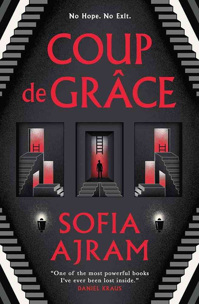 Hardback copy of "Coup de Grâce" by Sofia Airam, an experimental horror novel with dark cover art.