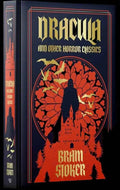 Leather bound copy of Bram Stoker's Dracula and other horror classics, featuring classic book cover design and aged paper appearance.