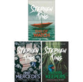 Cover images of the Bill Hodges Trilogy by Stephen King, featuring three suspenseful thriller novels in a set.